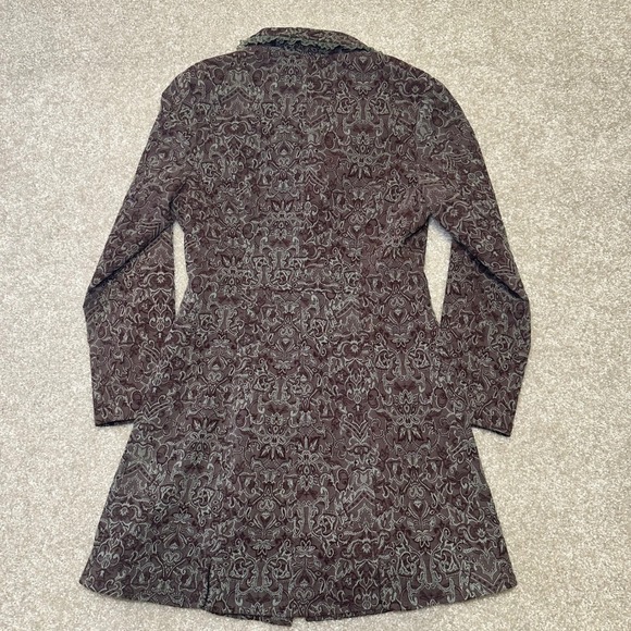 Vtg y2k Papillon Los Angeles Women Brocade Lace Collar Coat Jacket Size S Whimsy - Picture 8 of 9